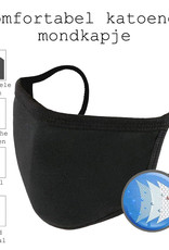 BASEY. Wasbaar Mondkapje Zwart Katoen Wasbaar Mondmasker Elastisch Mondkapjes - 10 stuks