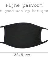 BASEY. Wasbaar Mondkapje Zwart Katoen Wasbaar Mondmasker Elastisch Mondkapjes - 5 stuks