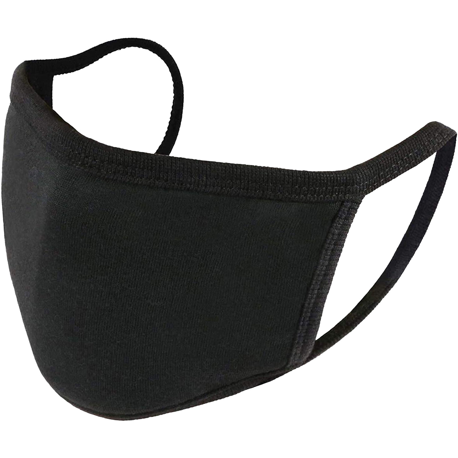 BASEY. Wasbaar Mondkapje Zwart Katoen Wasbaar Mondmasker Elastisch Mondkapjes