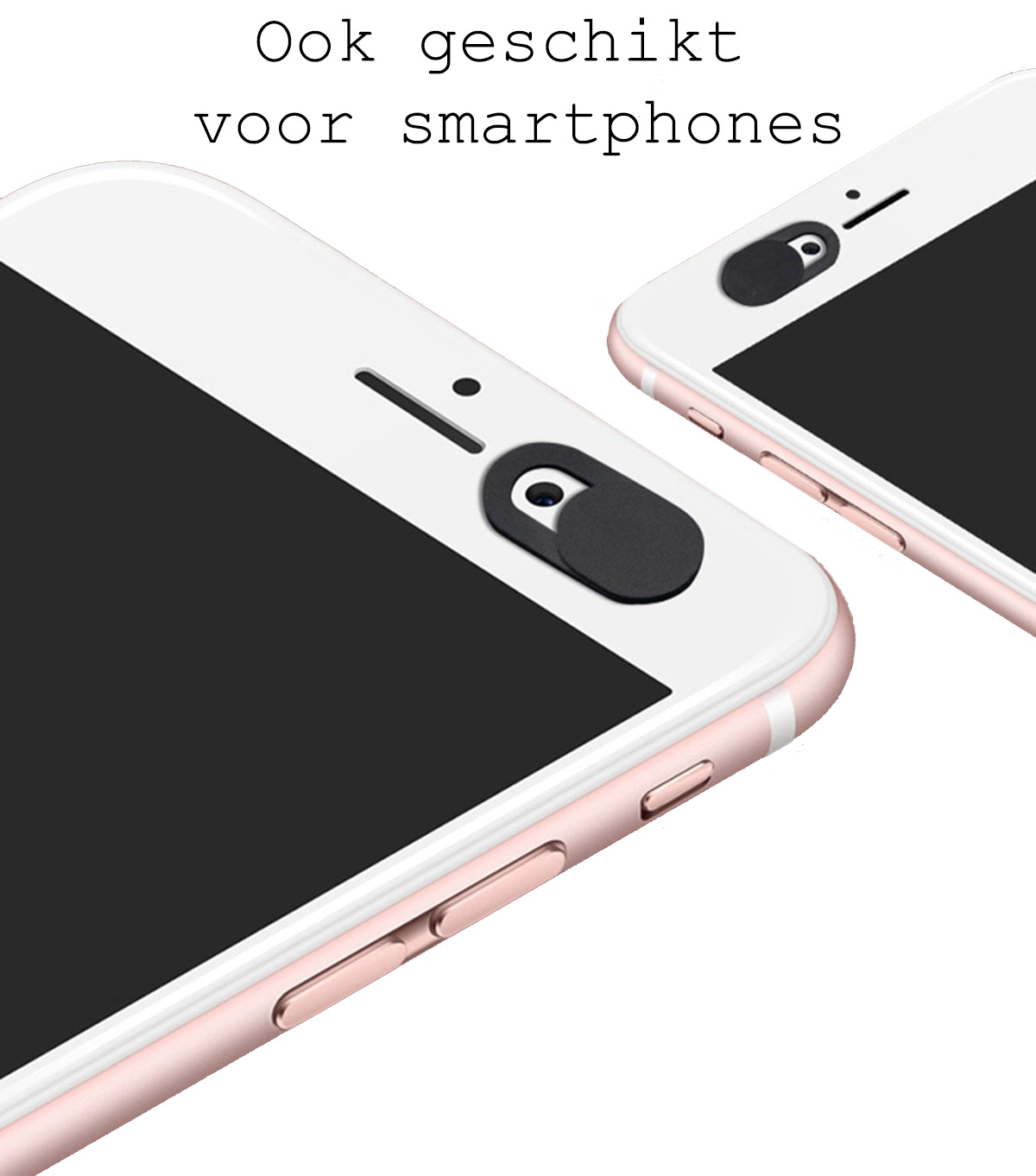 BASEY. Webcam Cover Privacy Universeel - Laptop Camera Cover Voor Privacy - Smartphone Camera Privacy Beschermer Camera Tablet - Zwart - 2 Stuks