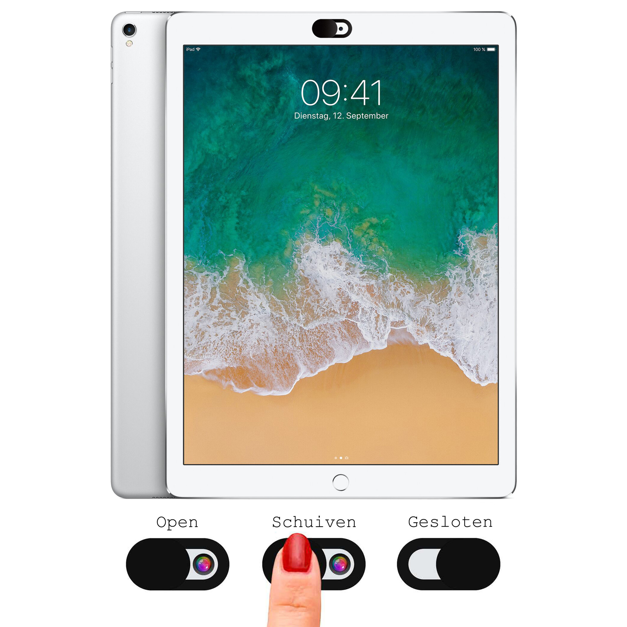 BASEY. Webcam Cover Privacy Universeel - Laptop Camera Cover Voor Privacy - Smartphone Camera Privacy Beschermer Camera Tablet - Zwart - 2 Stuks