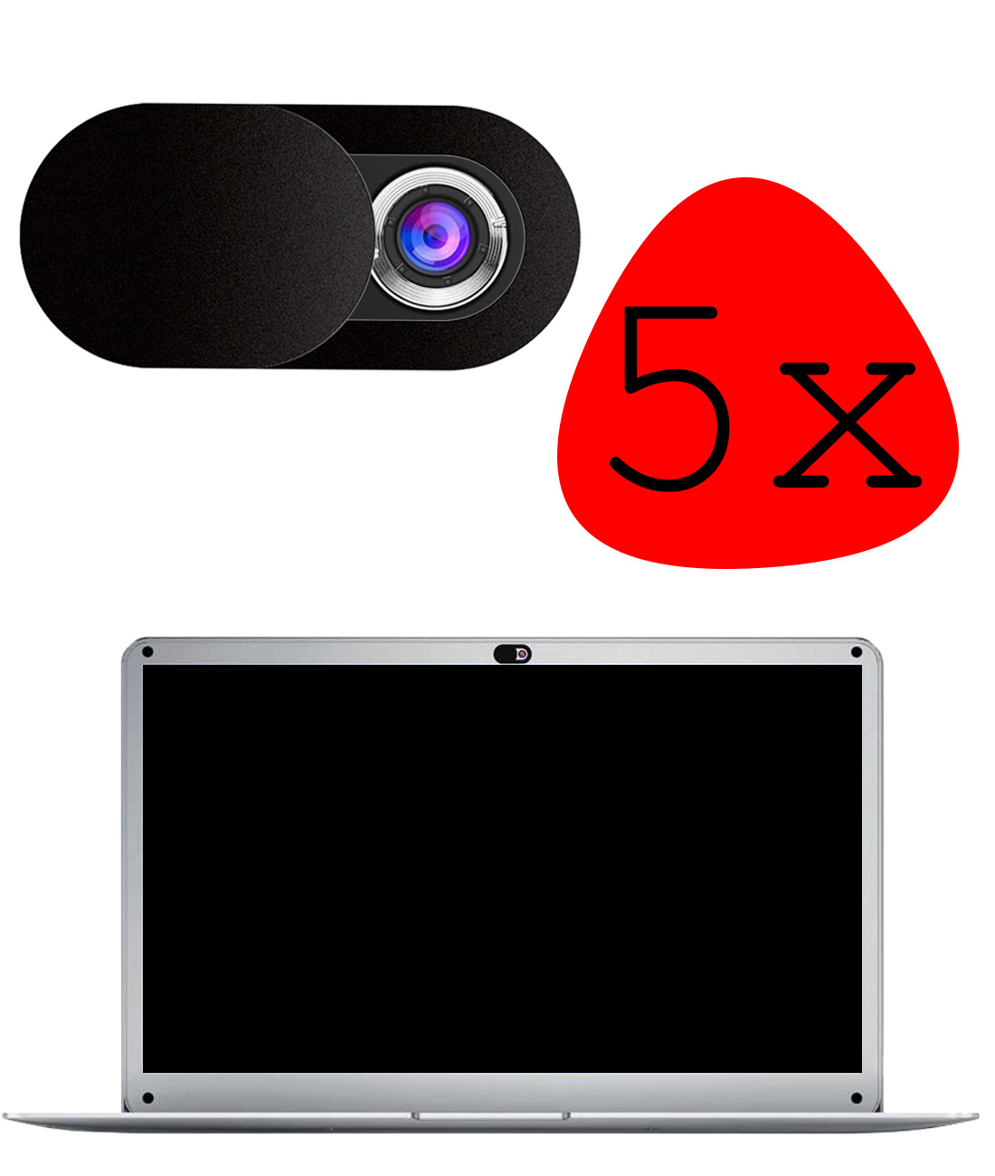 Webcam Cover Privacy Universeel - Laptop Camera Cover Voor Privacy - Smartphone Camera Privacy Beschermer Camera Tablet - Zwart - 5 Stuks