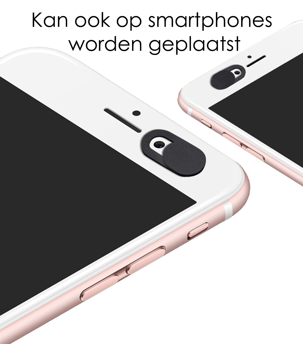 NoXx Webcam Cover Zwart Privacy Universeel Schuifje Privacy Bescherming - 2x