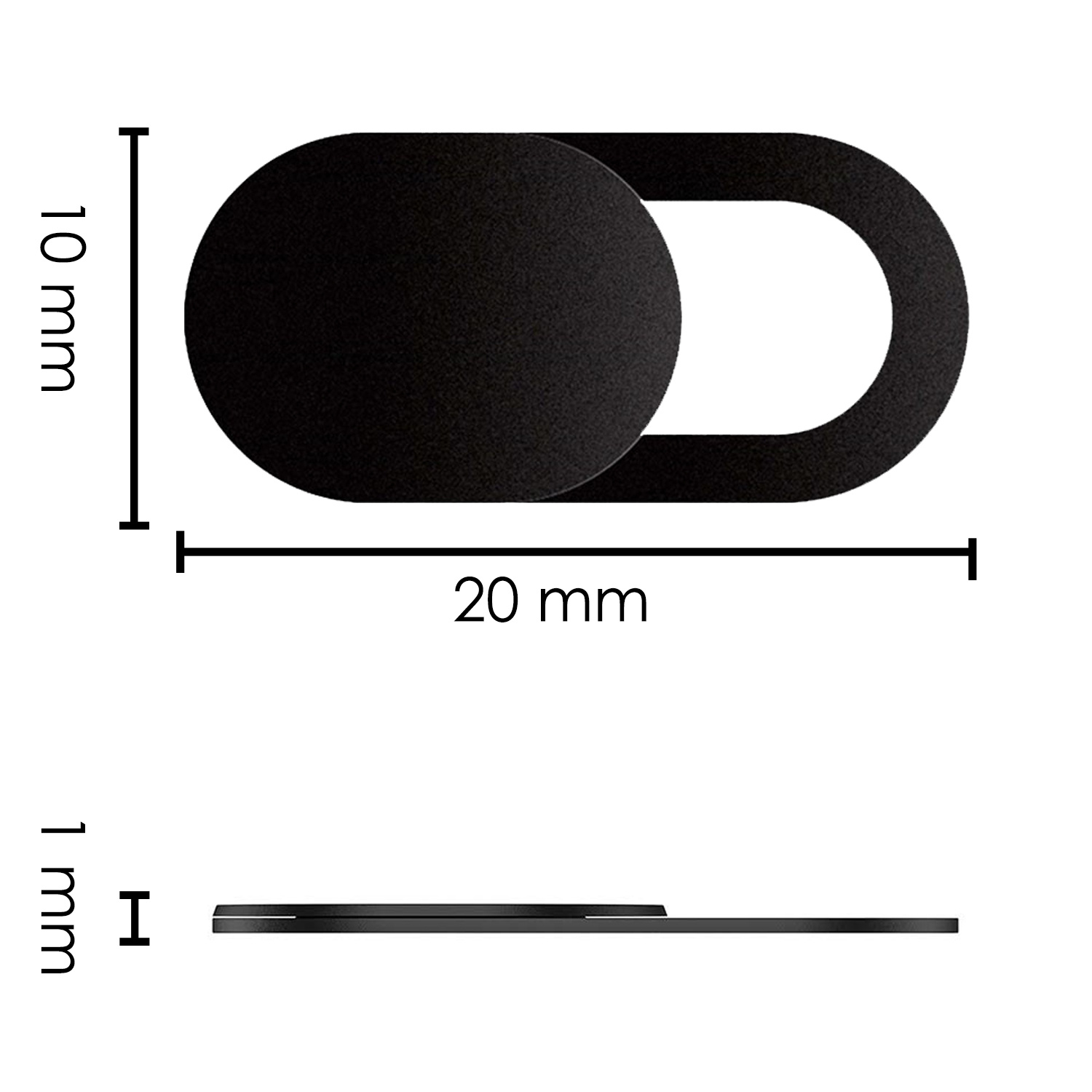 NoXx Webcam Cover Zwart Privacy Universeel Schuifje Privacy Bescherming - 2x