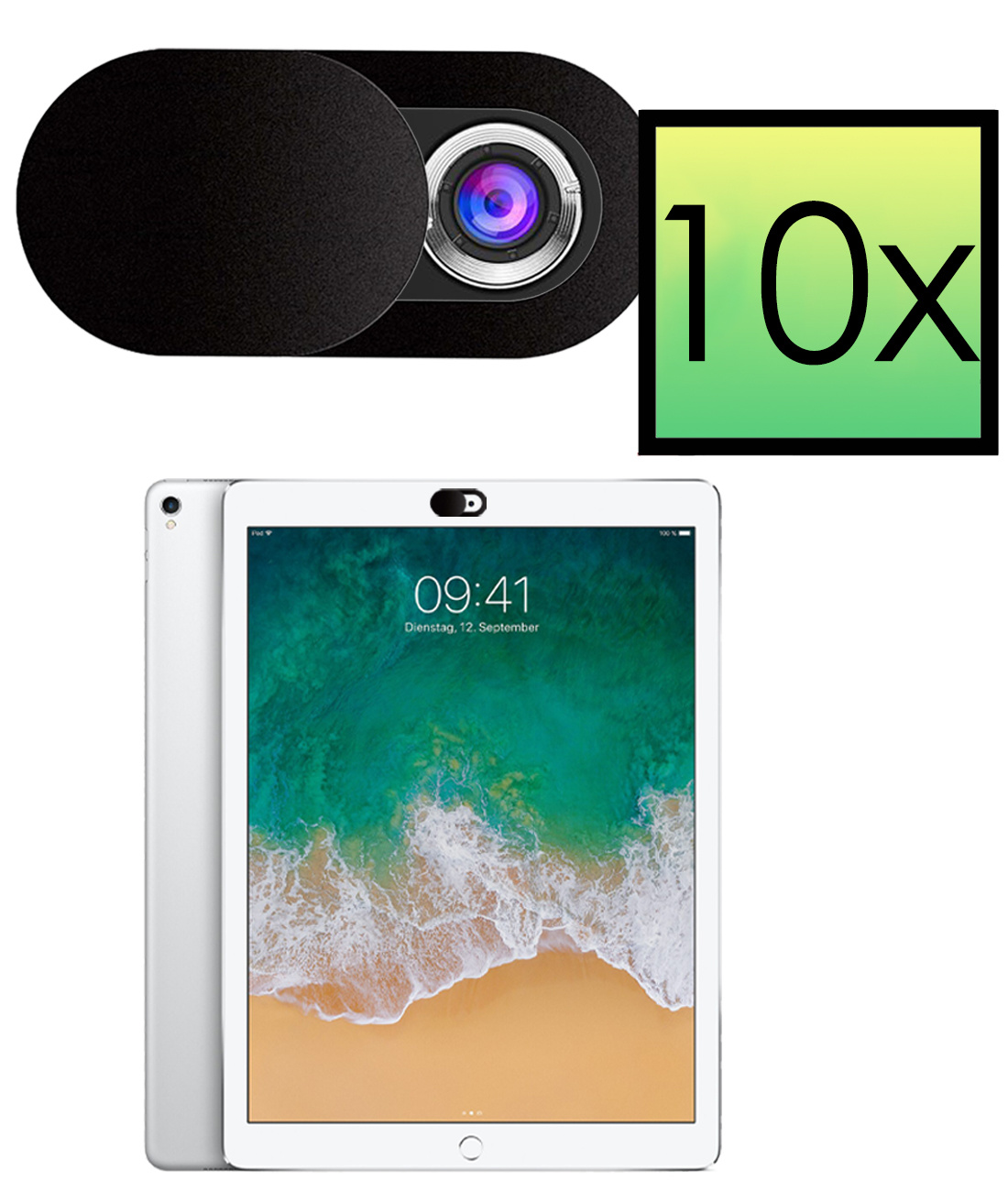 NoXx Webcam Cover Zwart Privacy Universeel Schuifje Privacy Bescherming - 10x