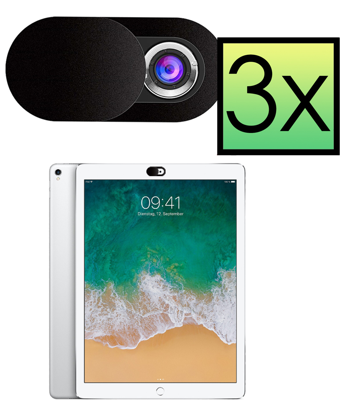 NoXx Webcam Cover Zwart Privacy Universeel Schuifje Privacy Bescherming - 3x