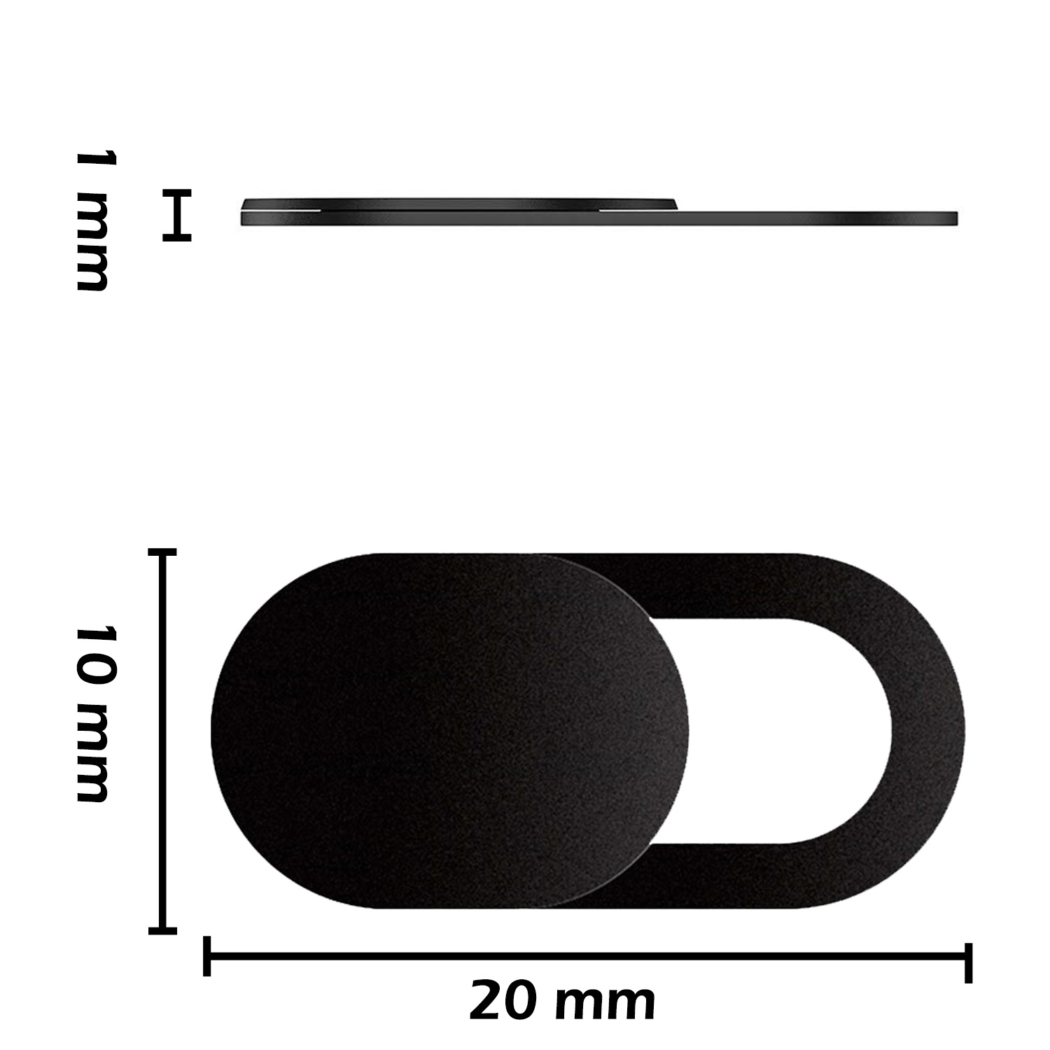 Nomfy Webcam Cover Schuifje Zwart - Universeel Privacy Cover Webcam Zwart - Webcam Privacy Cover Schuifje Geschikt Voor Laptop, Tablet, Smartphone Cover Webcam Zwart - 3x