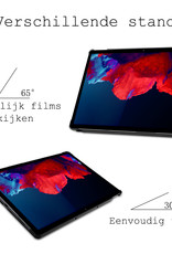 BASEY. Hoesje Geschikt voor Lenovo Tab P11 Hoes Case Tablet Hoesje Tri-fold - Hoes Geschikt voor Lenovo Tab P11 Hoesje Hard Cover Bookcase Hoes - Donkergroen