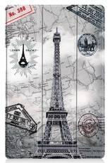 BASEY. Hoesje Geschikt voor Lenovo Tab P11 Hoes Case Tablet Hoesje Tri-fold - Hoes Geschikt voor Lenovo Tab P11 Hoesje Hard Cover Bookcase Hoes - Eiffeltoren
