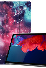 BASEY. Hoesje Geschikt voor Lenovo Tab P11 Hoes Case Tablet Hoesje Tri-fold - Hoes Geschikt voor Lenovo Tab P11 Hoesje Hard Cover Bookcase Hoes - Galaxy