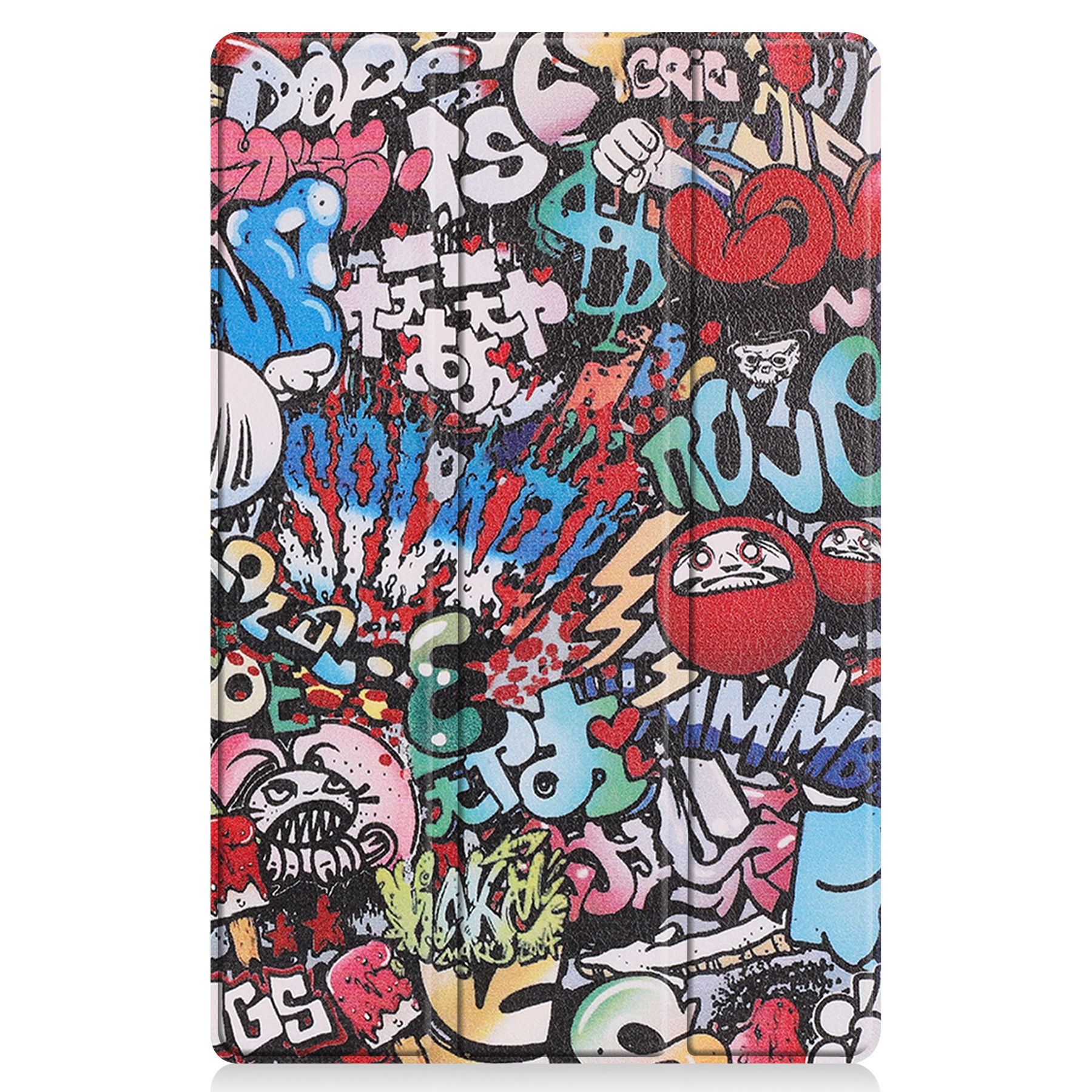 BASEY. Hoesje Geschikt voor Lenovo Tab P11 Hoes Case Tablet Hoesje Tri-fold - Hoes Geschikt voor Lenovo Tab P11 Hoesje Hard Cover Bookcase Hoes - Graffity