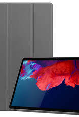BASEY. Hoesje Geschikt voor Lenovo Tab P11 Hoes Case Tablet Hoesje Tri-fold - Hoes Geschikt voor Lenovo Tab P11 Hoesje Hard Cover Bookcase Hoes - Grijs