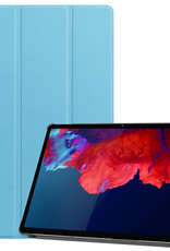 BASEY. Hoesje Geschikt voor Lenovo Tab P11 Hoes Case Tablet Hoesje Tri-fold - Hoes Geschikt voor Lenovo Tab P11 Hoesje Hard Cover Bookcase Hoes - Lichtblauw