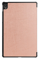 BASEY. Hoesje Geschikt voor Lenovo Tab P11 Hoes Case Tablet Hoesje Tri-fold - Hoes Geschikt voor Lenovo Tab P11 Hoesje Hard Cover Bookcase Hoes - Rosé goud