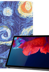 BASEY. Hoesje Geschikt voor Lenovo Tab P11 Hoes Case Tablet Hoesje Tri-fold - Hoes Geschikt voor Lenovo Tab P11 Hoesje Hard Cover Bookcase Hoes - Sterrenhemel