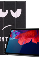BASEY. Hoesje Geschikt voor Lenovo Tab P11 Hoes Case Tablet Hoesje Tri-fold - Hoes Geschikt voor Lenovo Tab P11 Hoesje Hard Cover Bookcase Hoes - Don't Touch Me