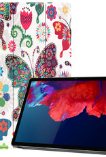 BASEY. Hoesje Geschikt voor Lenovo Tab P11 Hoes Case Tablet Hoesje Tri-fold - Hoes Geschikt voor Lenovo Tab P11 Hoesje Hard Cover Bookcase Hoes - Vlinders