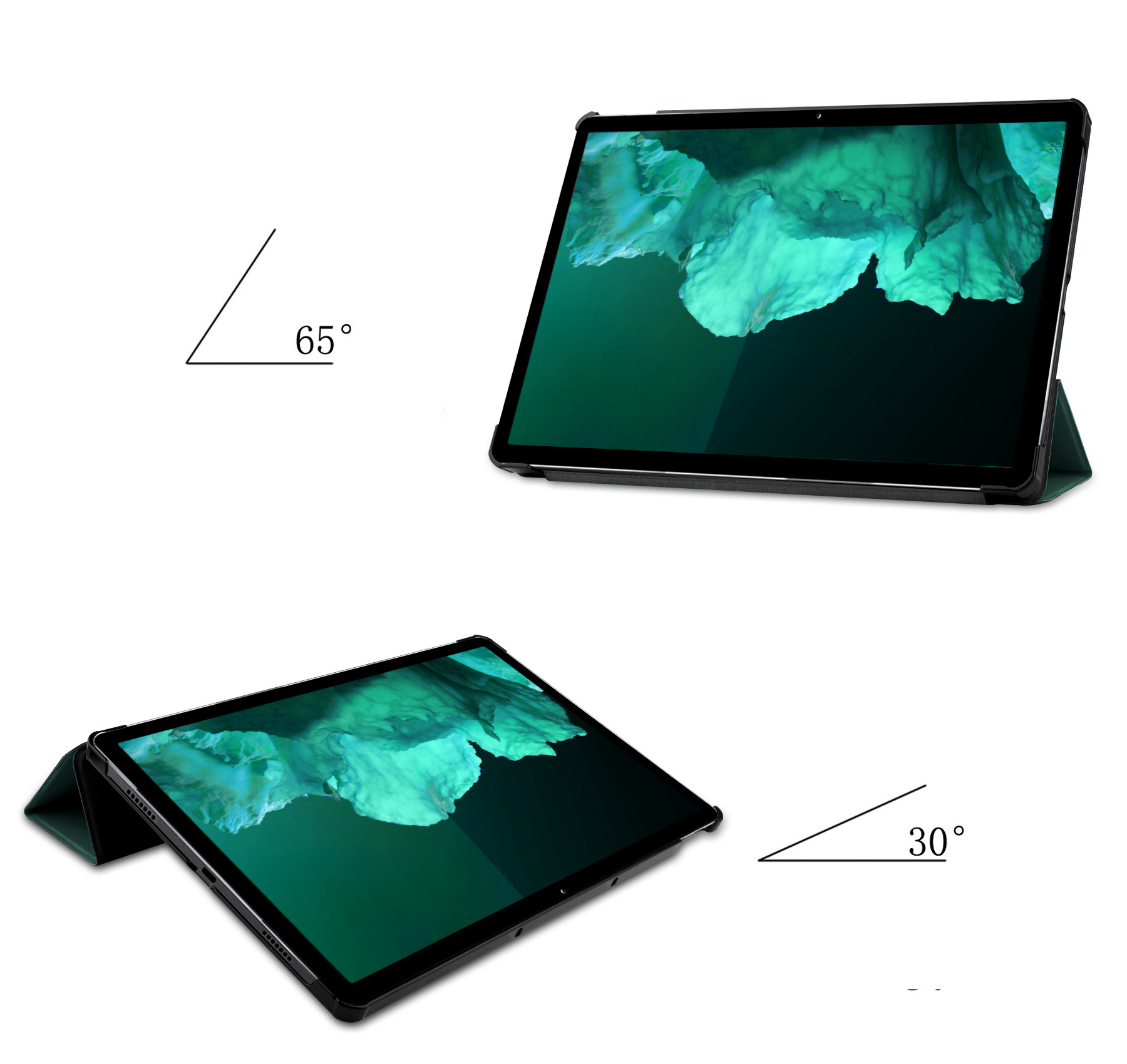 NoXx Hoesje Geschikt voor Lenovo Tab P11 Hoesje Case Hard Cover Hoes Book Case - Donkergroen