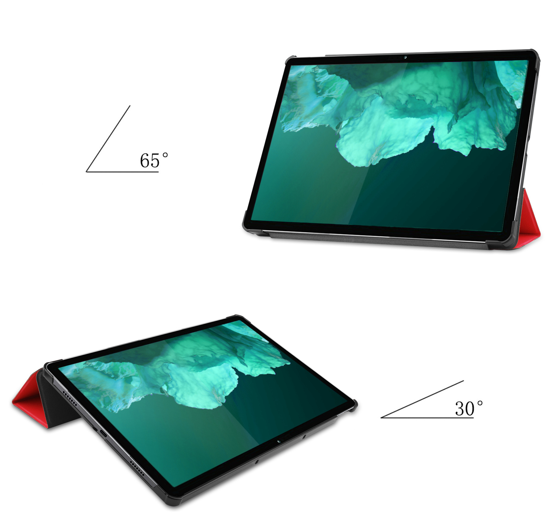 NoXx Hoesje Geschikt voor Lenovo Tab P11 Hoesje Case Hard Cover Hoes Book Case - Rood