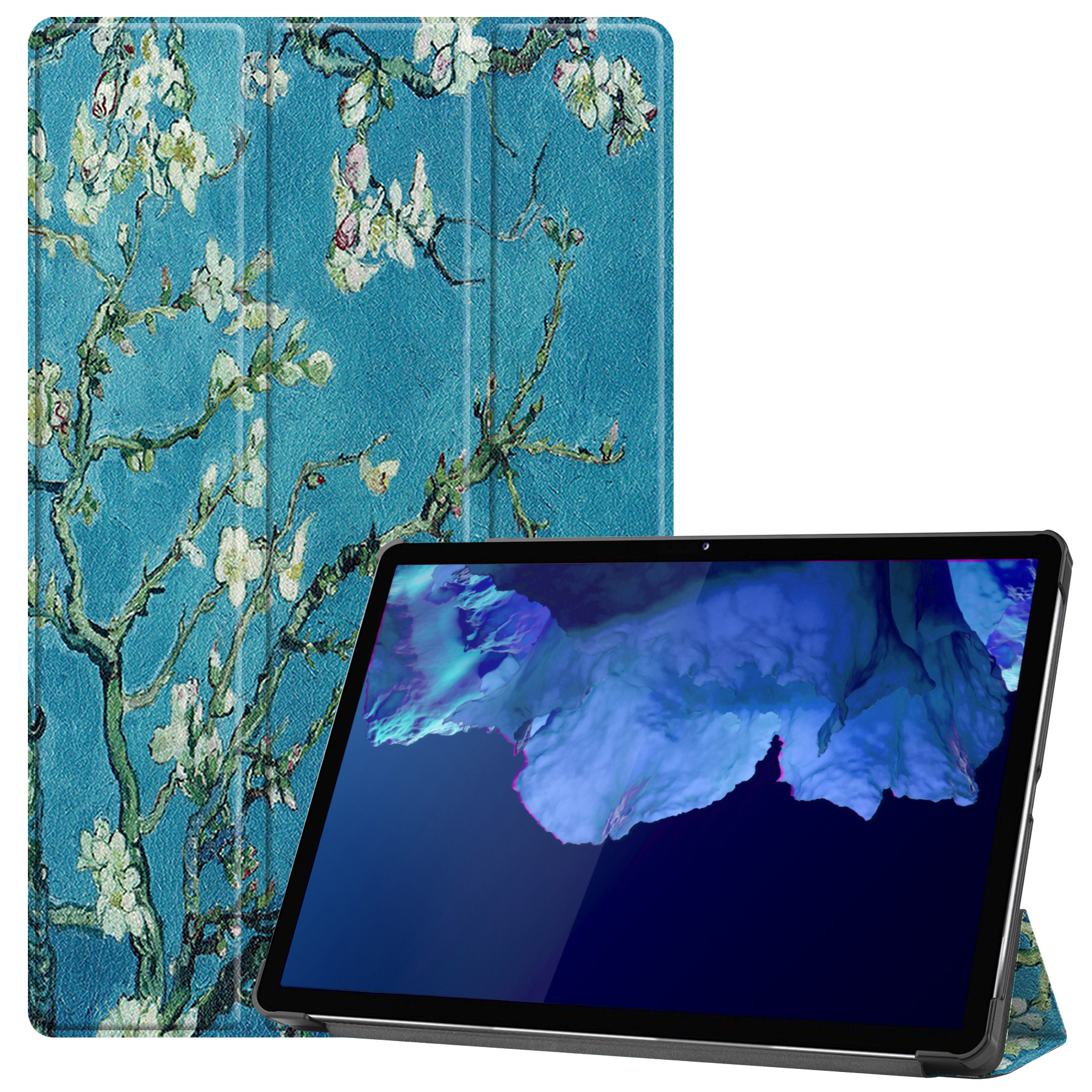 Nomfy Lenovo Tab P11 Hoesje 11 inch Case - Lenovo Tab P11 Hoes Hardcover Hoesje Bookcase - Bloesem