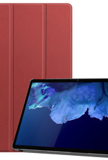 Nomfy Hoes Geschikt voor Lenovo Tab P11 Hoes Tri-fold Tablet Hoesje Case - Hoesje Geschikt voor Lenovo Tab P11 Hoesje Hardcover Bookcase - Donkerrood