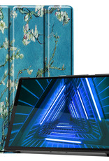 BASEY. Hoesje Geschikt voor Lenovo Tab M10 FHD Plus 2nd Gen Hoes Case Tablet Hoesje Tri-fold - Hoes Geschikt voor Lenovo Tab M10 FHD Plus (2e Gen) Hoesje Hard Cover Bookcase Hoes - Bloesem