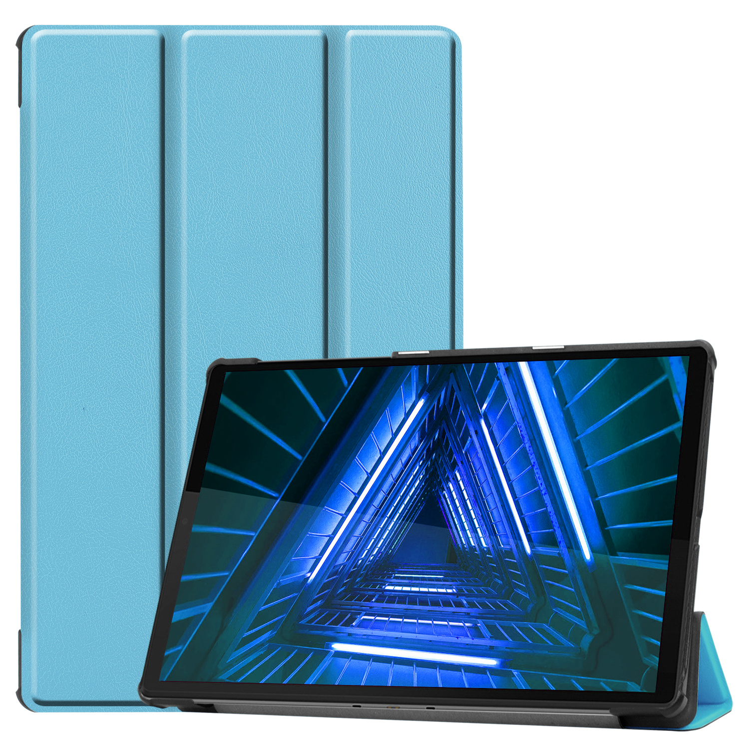 BASEY. Hoesje Geschikt voor Lenovo Tab M10 FHD Plus 2nd Gen Hoes Case Tablet Hoesje Tri-fold - Hoes Geschikt voor Lenovo Tab M10 FHD Plus (2e Gen) Hoesje Hard Cover Bookcase Hoes - Lichtblauw