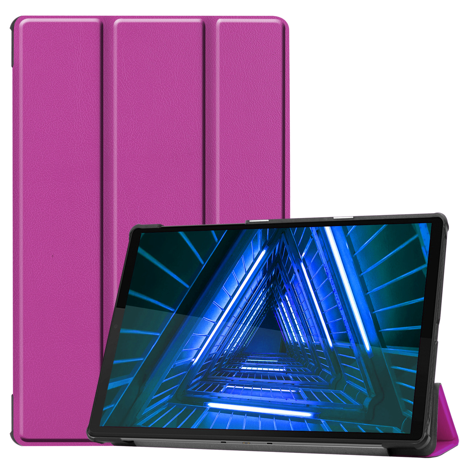 BASEY. Hoesje Geschikt voor Lenovo Tab M10 FHD Plus 2nd Gen Hoes Case Tablet Hoesje Tri-fold - Hoes Geschikt voor Lenovo Tab M10 FHD Plus (2e Gen) Hoesje Hard Cover Bookcase Hoes - Paars