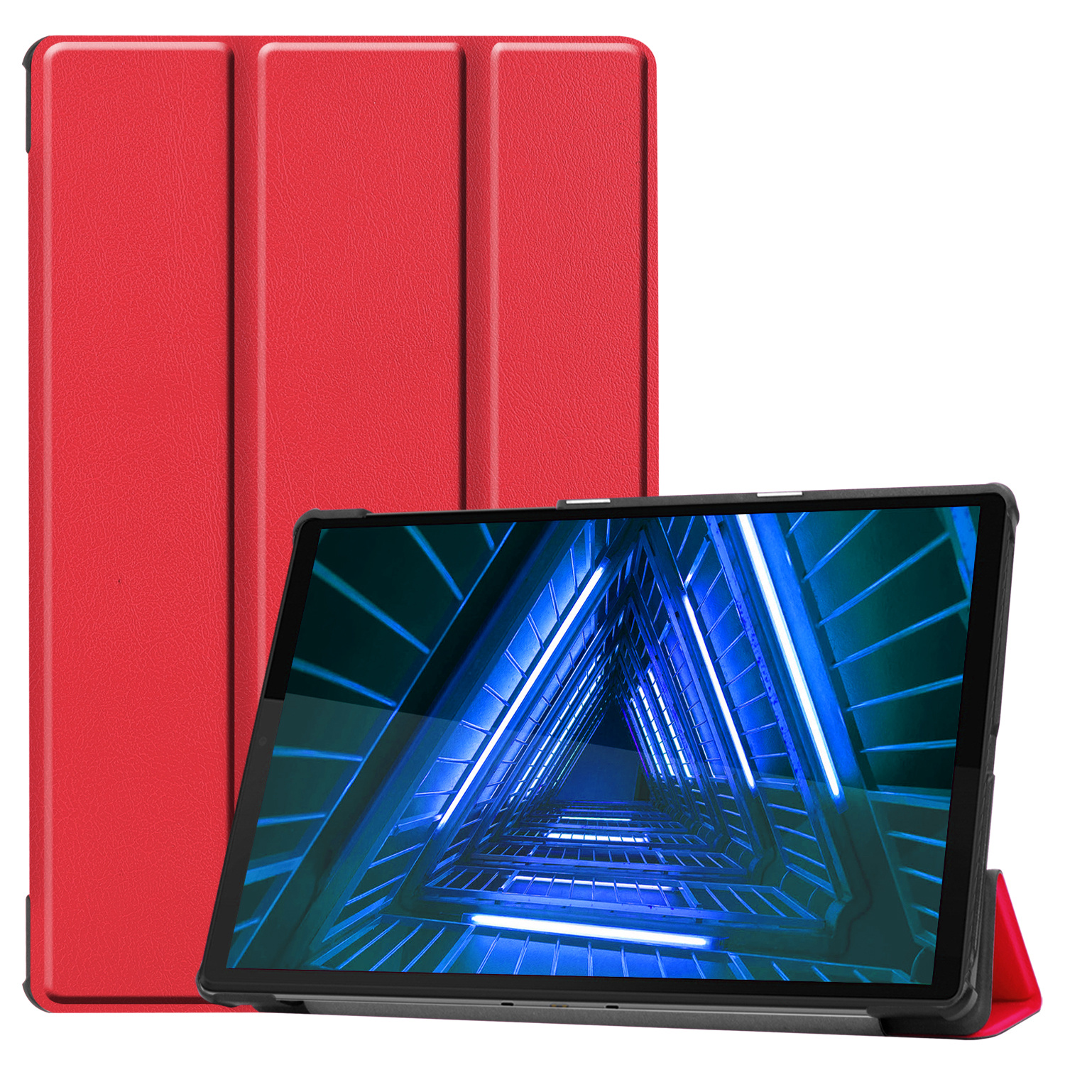 BASEY. Hoesje Geschikt voor Lenovo Tab M10 FHD Plus 2nd Gen Hoes Case Tablet Hoesje Tri-fold - Hoes Geschikt voor Lenovo Tab M10 FHD Plus (2e Gen) Hoesje Hard Cover Bookcase Hoes - Rood