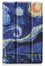 BASEY. Hoesje Geschikt voor Lenovo Tab M10 FHD Plus 2nd Gen Hoes Case Tablet Hoesje Tri-fold - Hoes Geschikt voor Lenovo Tab M10 FHD Plus (2e Gen) Hoesje Hard Cover Bookcase Hoes - Sterrenhemel