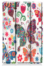 BASEY. Hoesje Geschikt voor Lenovo Tab M10 FHD Plus 2nd Gen Hoes Case Tablet Hoesje Tri-fold - Hoes Geschikt voor Lenovo Tab M10 FHD Plus (2e Gen) Hoesje Hard Cover Bookcase Hoes - Vlinders
