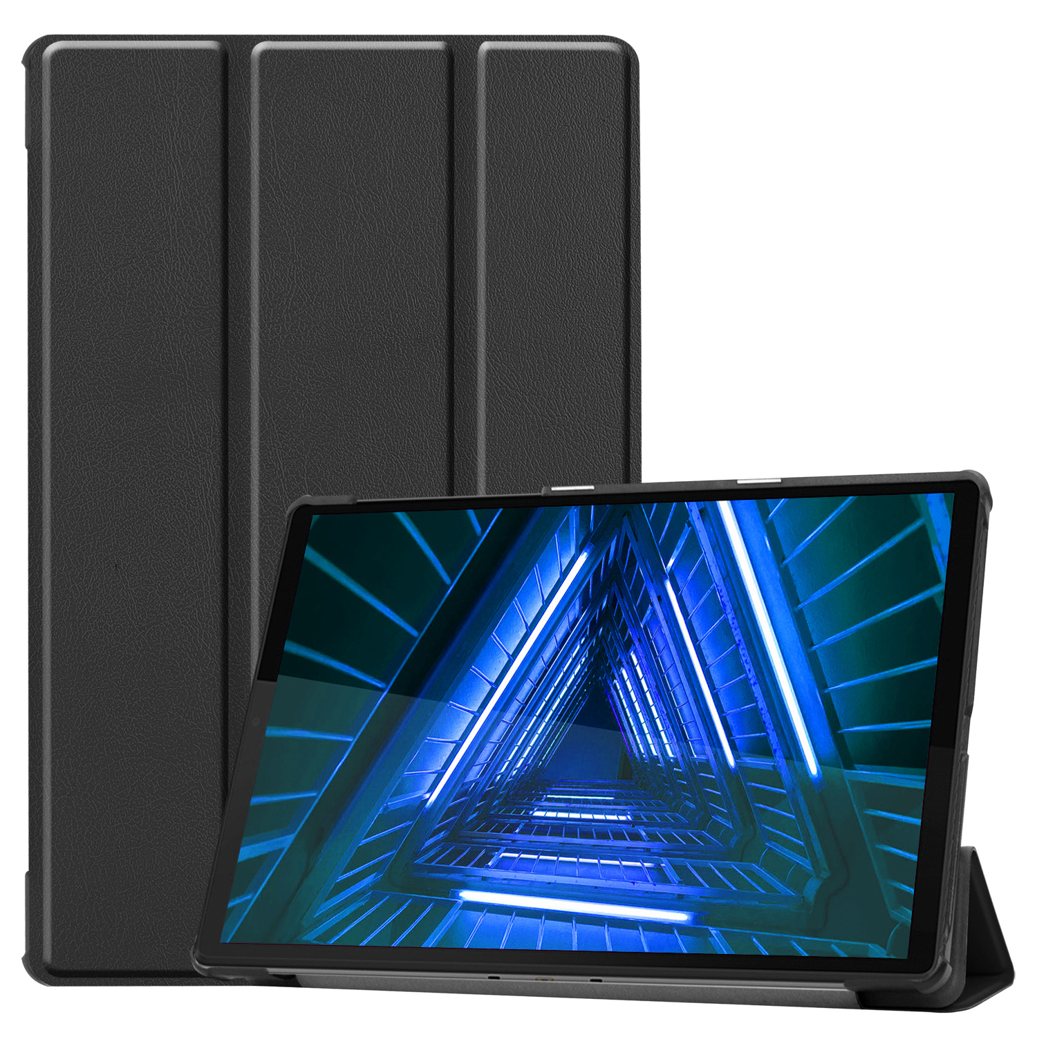 BASEY. Hoesje Geschikt voor Lenovo Tab M10 FHD Plus 2nd Gen Hoes Case Tablet Hoesje Tri-fold - Hoes Geschikt voor Lenovo Tab M10 FHD Plus (2e Gen) Hoesje Hard Cover Bookcase Hoes - Zwart