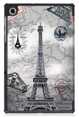 NoXx Hoesje Geschikt voor Lenovo Tab M10 FHD Plus 2nd Gen Hoesje Case Hard Cover Hoes Book Case - Eiffeltoren