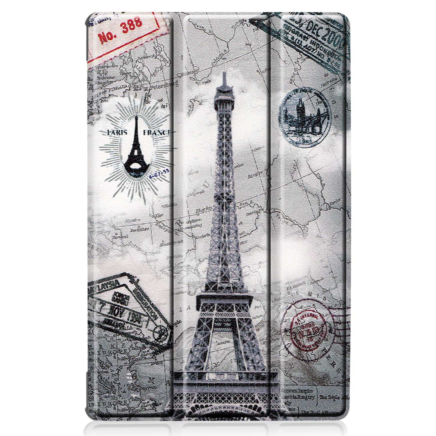 Nomfy Hoes Geschikt voor Lenovo Tab M10 FHD Plus 2nd Gen Hoes Tri-fold Tablet Hoesje Case - Hoesje Geschikt voor Lenovo Tab M10 FHD Plus (2e Gen) Hoesje Hardcover Bookcase - Eiffeltoren