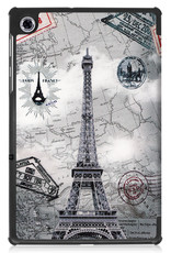 Nomfy Hoes Geschikt voor Lenovo Tab M10 FHD Plus 2nd Gen Hoes Tri-fold Tablet Hoesje Case - Hoesje Geschikt voor Lenovo Tab M10 FHD Plus (2e Gen) Hoesje Hardcover Bookcase - Eiffeltoren