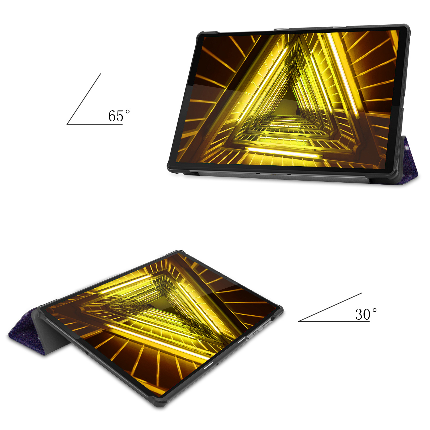 Nomfy Hoes Geschikt voor Lenovo Tab M10 FHD Plus 2nd Gen Hoes Tri-fold Tablet Hoesje Case - Hoesje Geschikt voor Lenovo Tab M10 FHD Plus (2e Gen) Hoesje Hardcover Bookcase - Galaxy