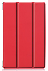 Nomfy Hoes Geschikt voor Lenovo Tab M10 FHD Plus 2nd Gen Hoes Tri-fold Tablet Hoesje Case - Hoesje Geschikt voor Lenovo Tab M10 FHD Plus (2e Gen) Hoesje Hardcover Bookcase - Rood