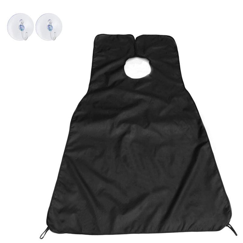 Nomfy Baardschort Zwart En Baardkam Blauw - Beard Cape Black Met Baard Kam Baard Trimmer - Baardkam & Baard Schort