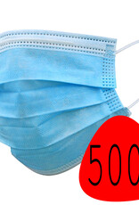 BASEY. Mondmasker Wegwerp Mondkapje Blauw Wegwerp - Mondkap Wegwerp Niet Medisch - 500 Stuks
