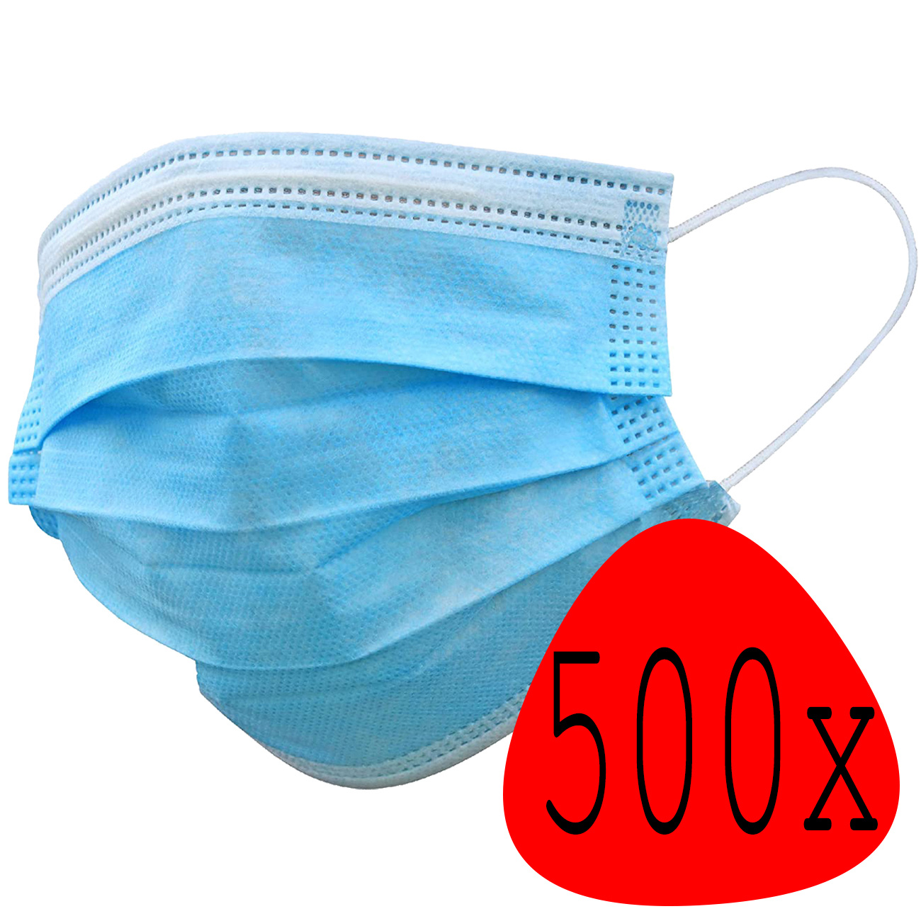 BASEY. Mondmasker Wegwerp Mondkapje Blauw Wegwerp - Mondkap Wegwerp Niet Medisch - 500 Stuks
