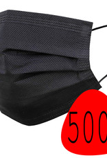 BASEY. Mondmasker Wegwer Mondkapje Zwart Wegwerp - Mondkap Wegwerp Niet Medisch - 500 Stuks