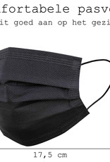 BASEY. Mondmasker Wegwer Mondkapje Zwart Wegwerp - Mondkap Wegwerp Niet Medisch - 500 Stuks
