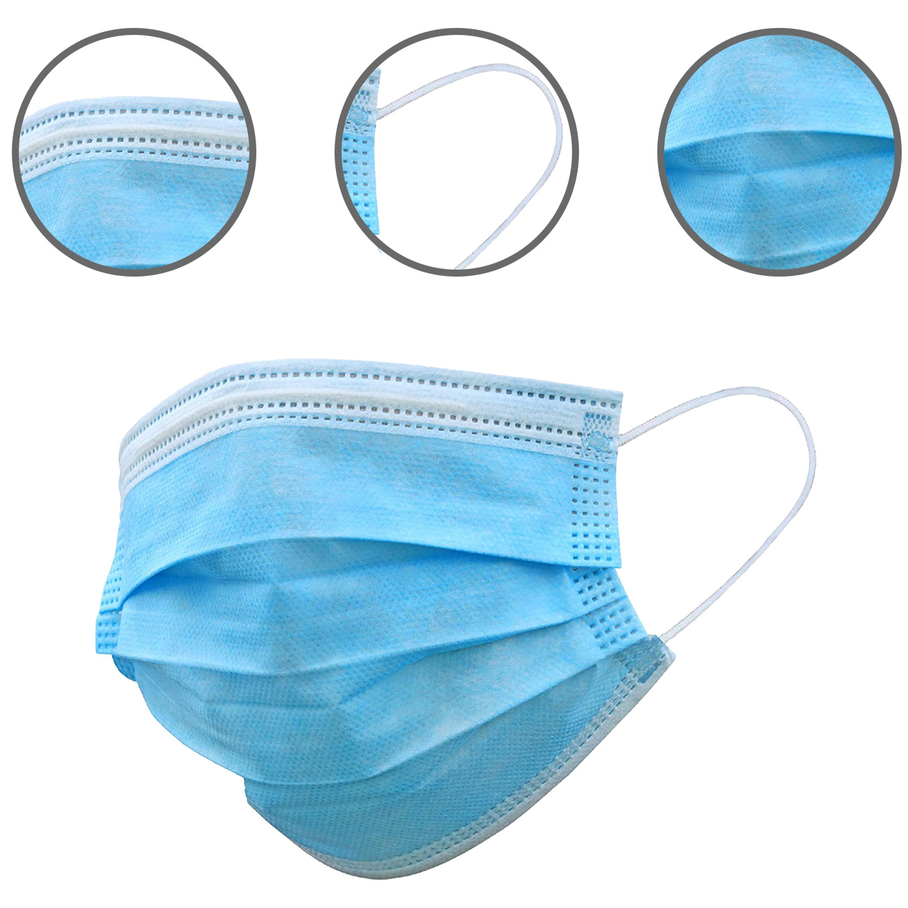 NoXx Mondkapje Wegwerp Mondmasker Universeel Niet Medisch Blauw - 500x