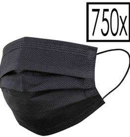 NoXx NoXx Wegwerp Mondkapje Zwart Niet-medisch - 750 PACK