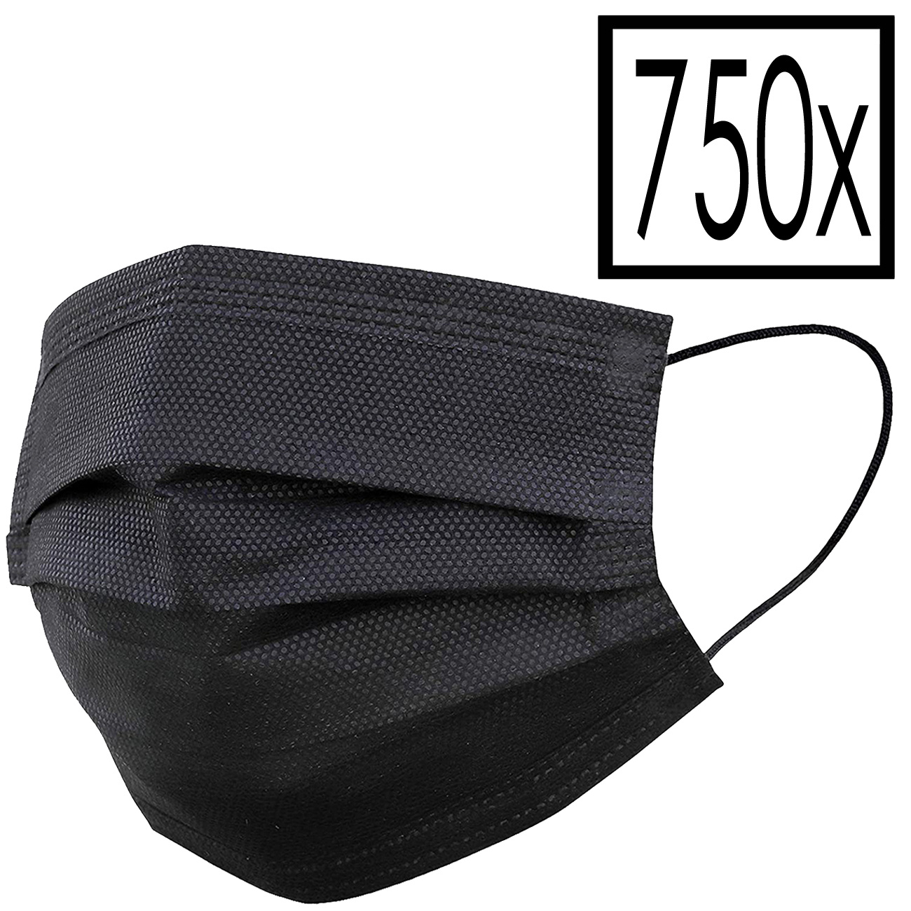 NoXx Mondkapje Wegwerp Mondmasker Universeel Niet Medisch Zwart - 750x