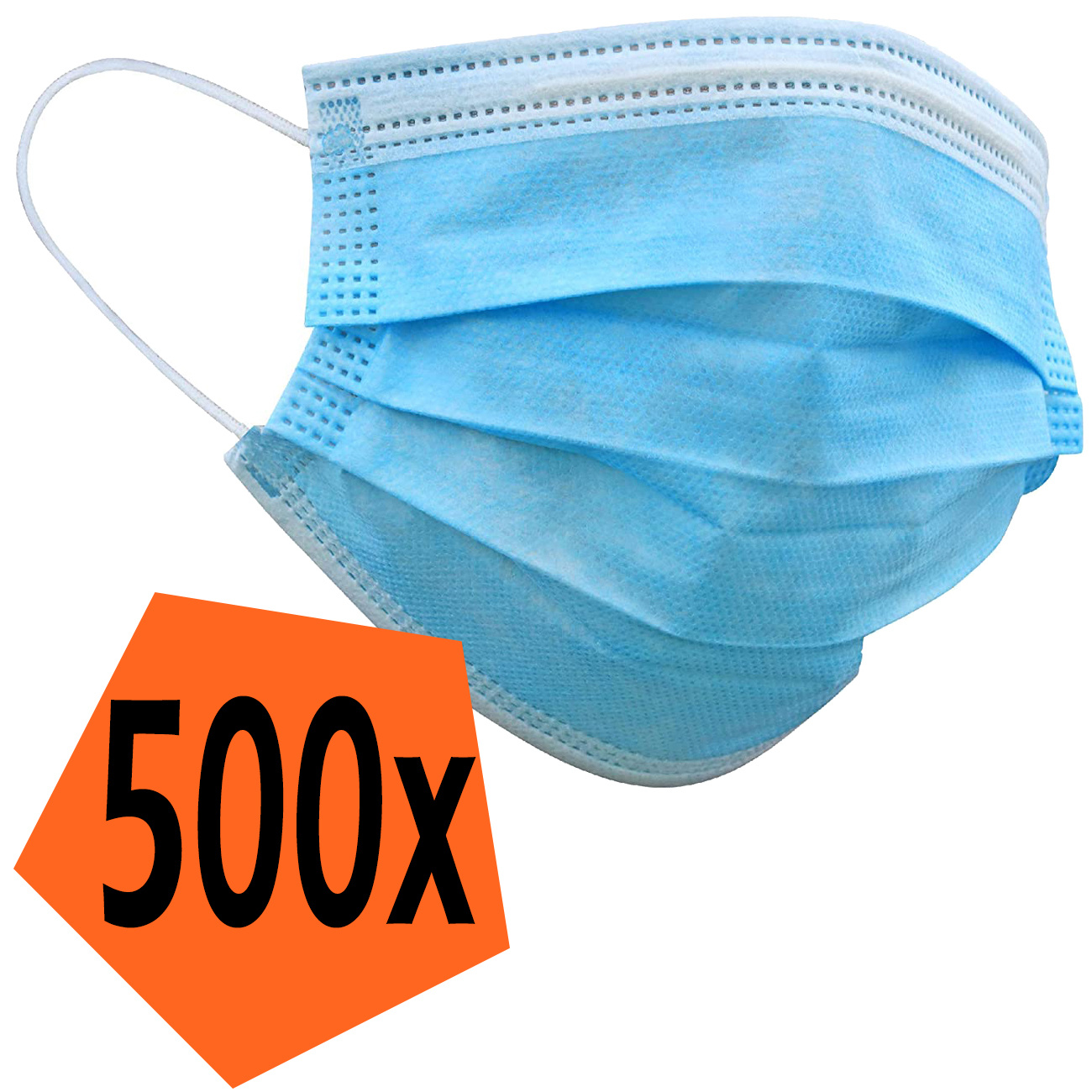 Nomfy Mondkapje Blauw Wegwerp - Mondmasker Wegwerp Niet Medisch Mondkapje Blauw - Blauw Mondkapje Wegwerp Universeel - 500 Stuks