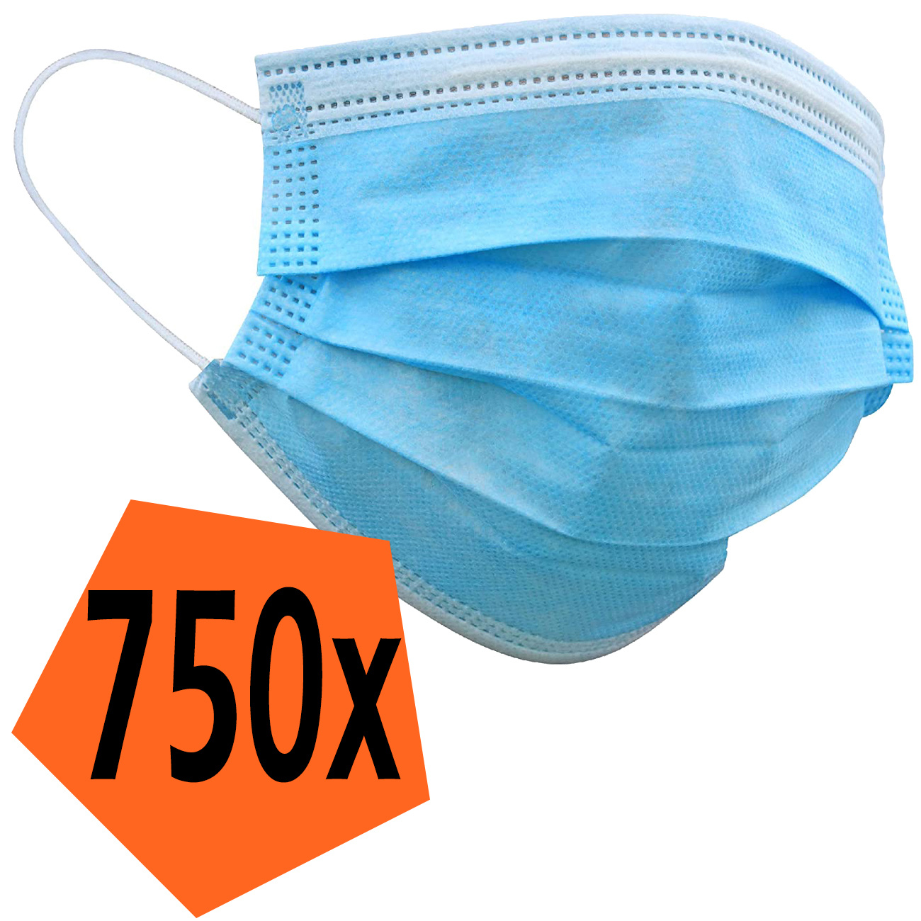 Nomfy Mondkapje Blauw Wegwerp - Mondmasker Wegwerp Niet Medisch Mondkapje Blauw - Blauw Mondkapje Wegwerp Universeel - 750 Stuks
