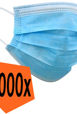 Nomfy Mondkapje Blauw Wegwerp - Mondmasker Wegwerp Niet Medisch Mondkapje Blauw - Blauw Mondkapje Wegwerp Universeel - 1.000 Stuks
