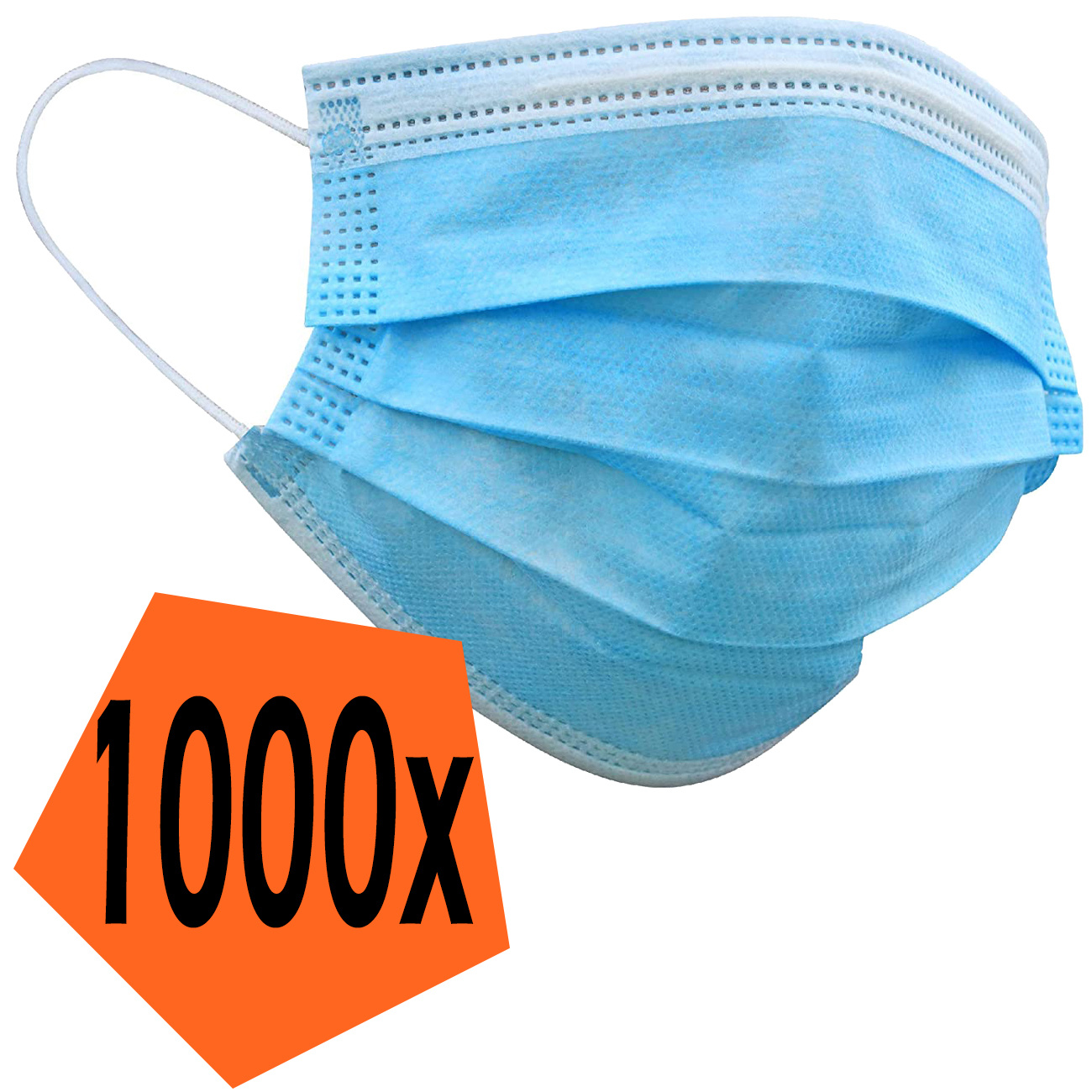 Nomfy Mondkapje Blauw Wegwerp - Mondmasker Wegwerp Niet Medisch Mondkapje Blauw - Blauw Mondkapje Wegwerp Universeel - 1.000 Stuks