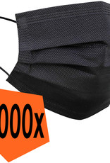 Nomfy Mondkapje Zwart Wegwerp - Mondmasker Wegwerp Niet Medisch Mondkapje Zwart - Zwart Mondkapje Wegwerp Universeel - 1.000 Stuks